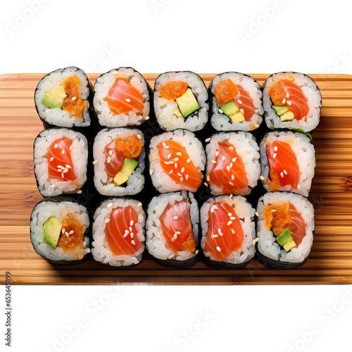 sushi on a plate isolated