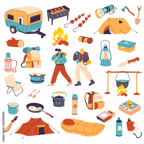 Hiking and trekking, camping summer activities