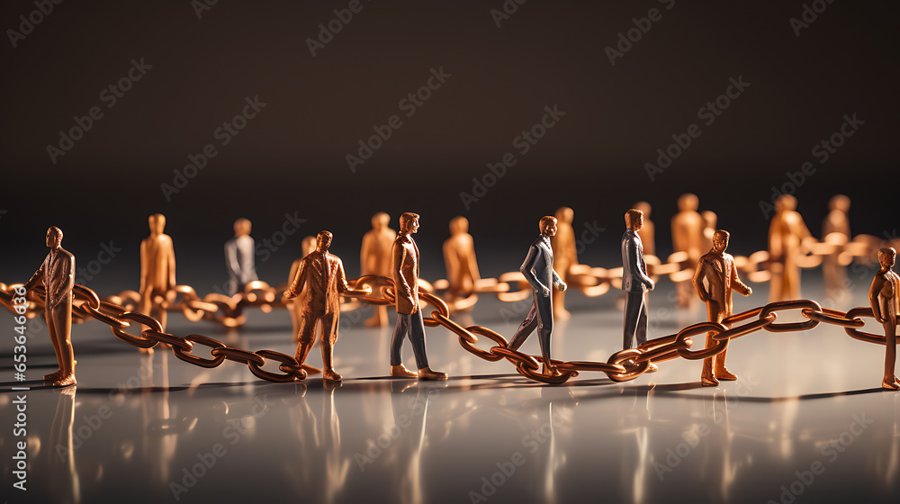 Human Chain Untangle A chain made of human figures, each link supporting the next ...