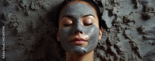 A Girl Adorned With A Clay Facial Mask