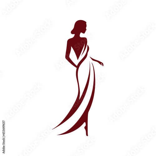 silhouette of a woman with a elegant dress