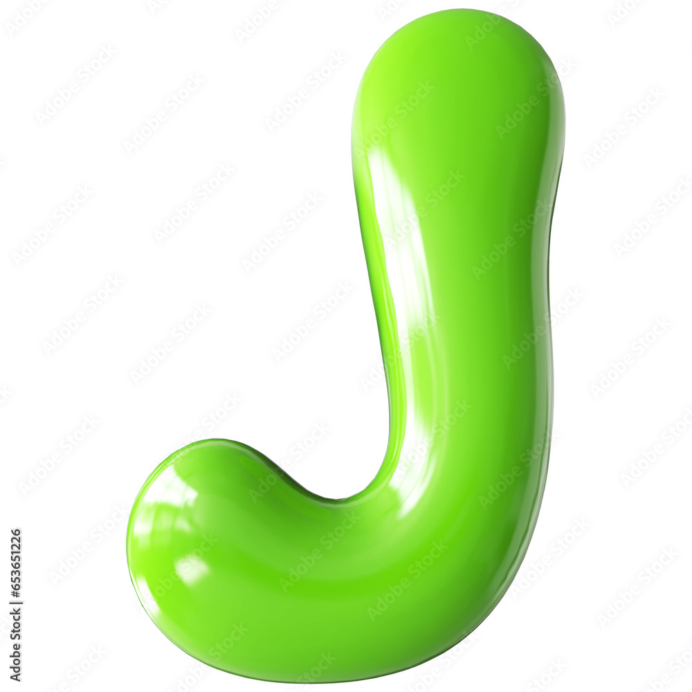 Green Letter J Bubble - 3d Aphabet Font Green Letter J Bubble - 3d Aphabet Font