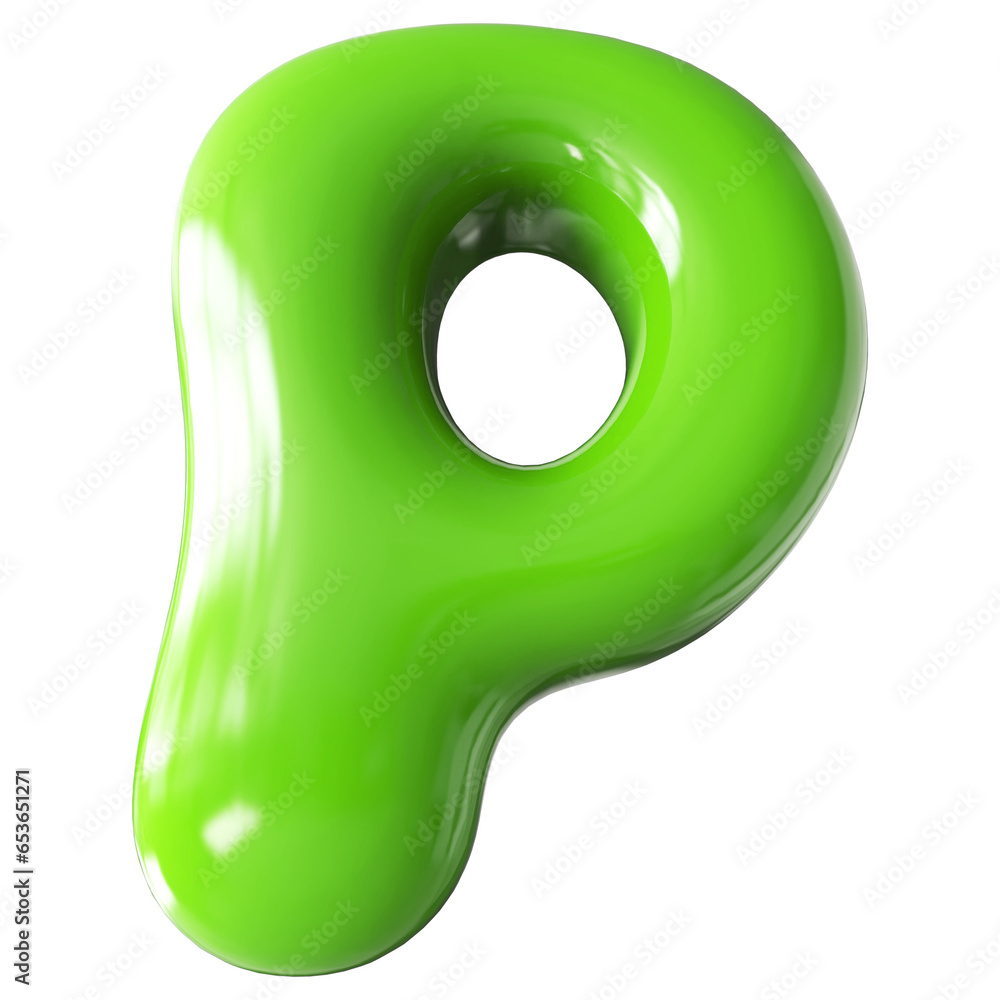 Green Letter P Bubble - 3d Aphabet Font Green Letter P Bubble - 3d Aphabet Font