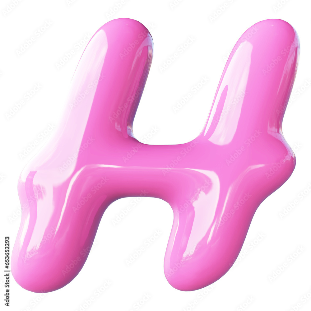 Pink Letter H Bubble - 3d Aphabet Font Pink Letter H Bubble - 3d Aphabet Font