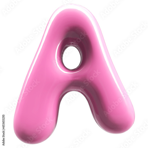 Pink Letter A Bubble - 3d Aphabet Font
