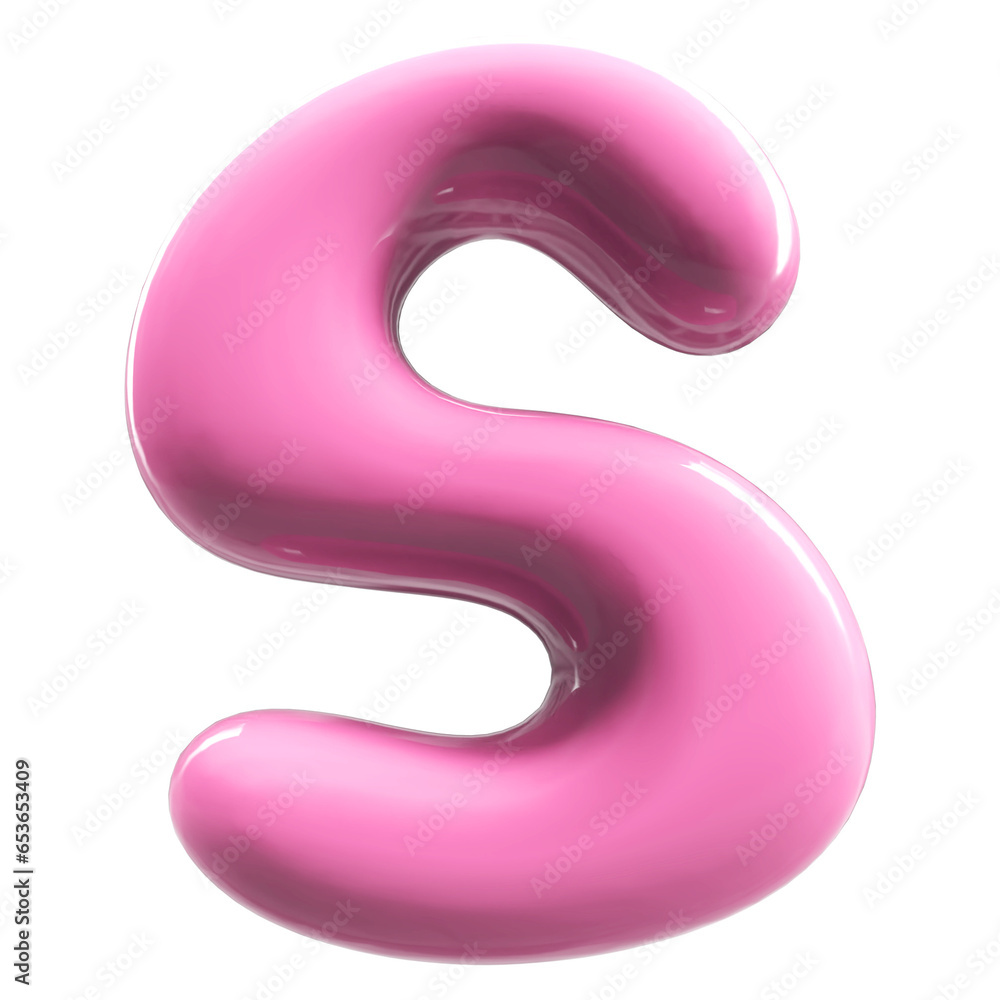 Pink Letter S Bubble - 3d Aphabet Font Pink Letter S Bubble - 3d Aphabet Font