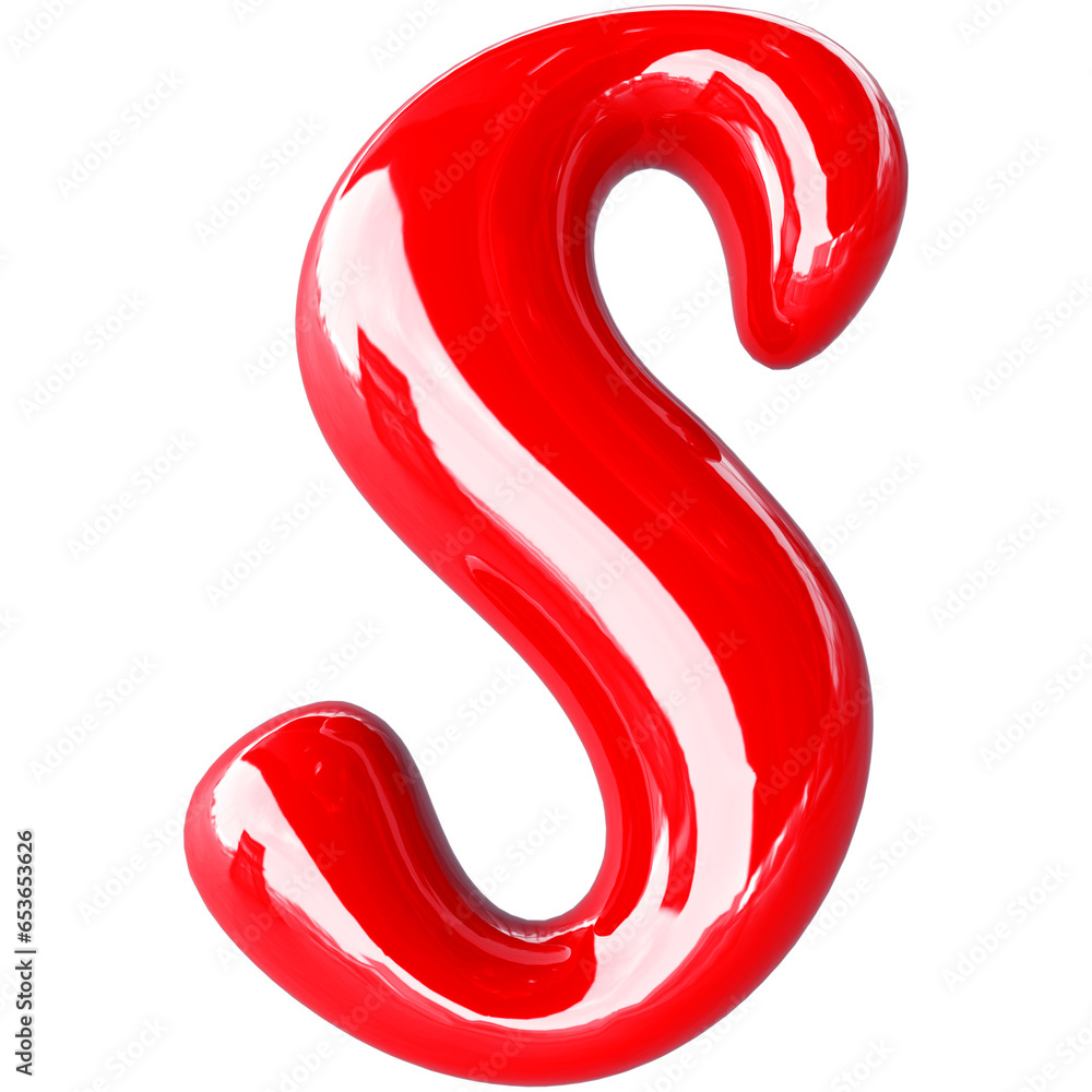 Red Letter S Bubble - 3d Aphabet Font Red Letter S Bubble - 3d Aphabet Font