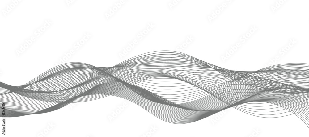 Fototapeta premium Modern vector background with grey wavy lines.