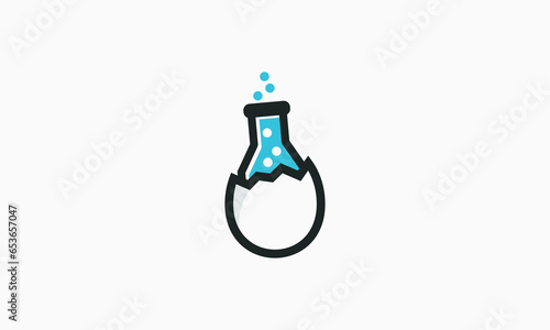 illustration for egg and laboratory logo