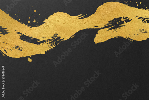 黒い背景に金色の毛筆アート高級感のある和風背景
