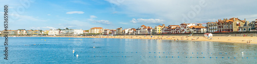 Panoramic view on the waterfront of Saint-Jean-de-Luz, France