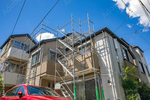 戸建て住宅の足場
