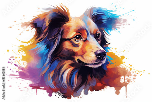 watercolor style design, design of a dog