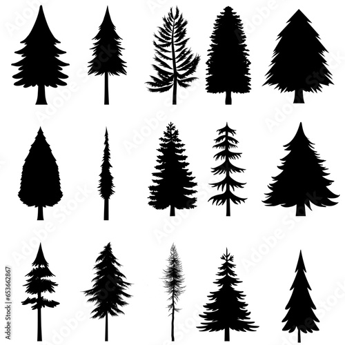 Pine tree icon vector set. Christmas tree illustration sign collection. Pine symbol or logo.