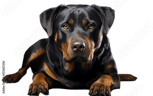 Rottweiler Dog Isolated on a Transparent Background PNG. 