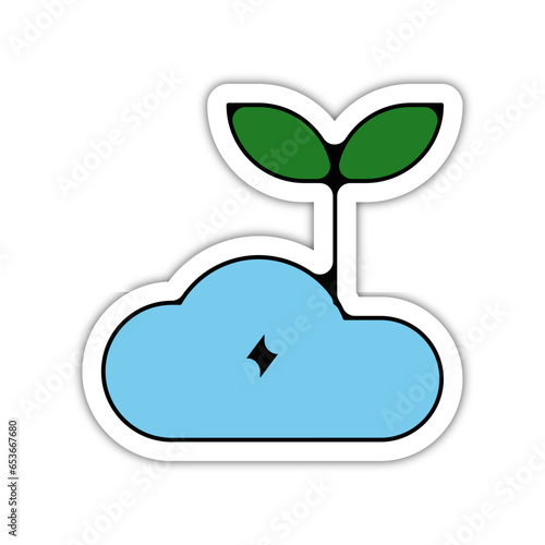 picto logo icones et symbole ecologie nuage pluie energie eau couleur bleu et vert relief