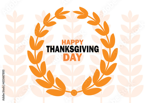 happy thanksgiving day. Holiday concept. Template for background  banner  card  poster with text inscription. Vector illustration.