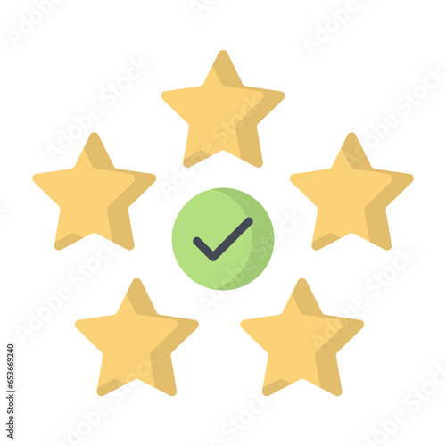 5 Star Flat Icon