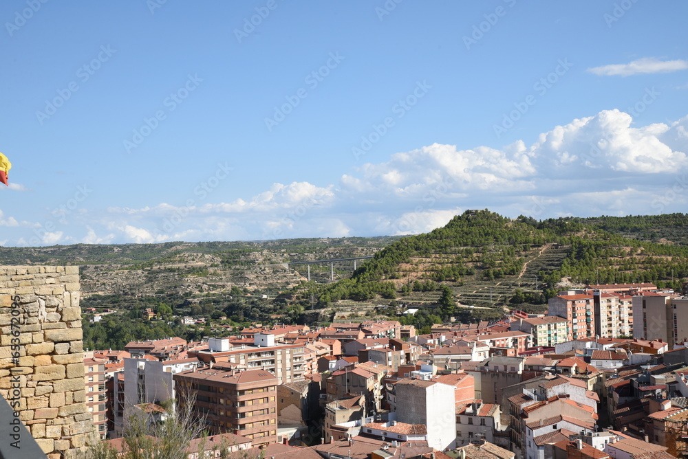 Natural landscape of mountains in Alcañiz, Spain