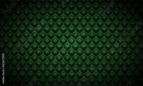 Green background for Poker/Casino. Vector template for your design.