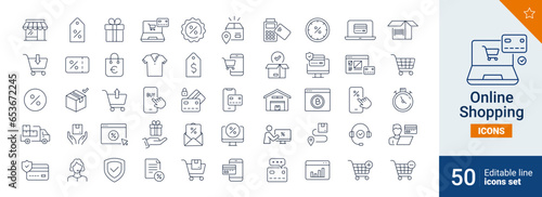 Online shopping icons Pixel perfect. Card, buy, computer, ....