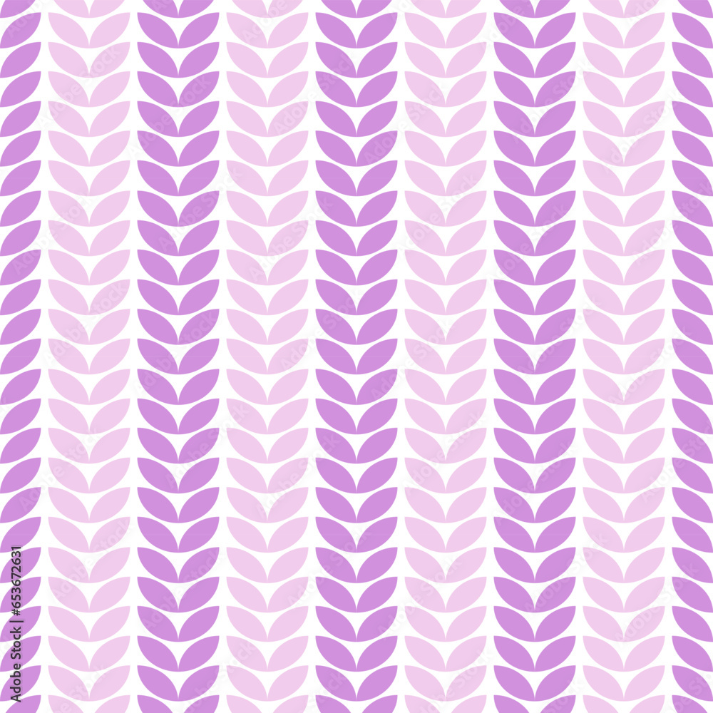seamless pattern of drawing with purple leaves on white background.