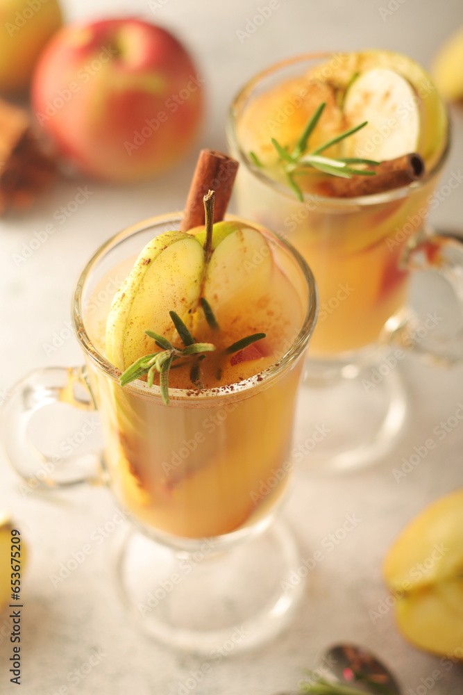 Warm apple autumn drink with cinnamon Warm apple autumn drink with cinnamon