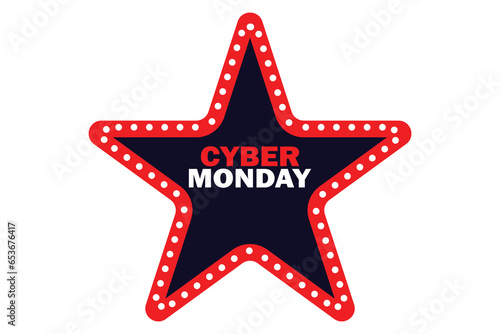 CYBER Monday banner on white background. Vector illustration. Eps 10.