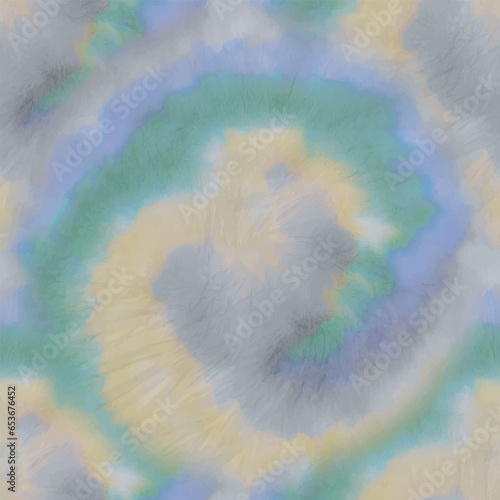 Tie Dye Vector Art. Gray Seamless Swirl. Blue Yellow Swirl. Seamless Tiedye Pattern. Vector Dyed Print. Gray Yellow Green Grunge. White Vector Culture. Blue Shirt Watercolor. Vector Dye Background