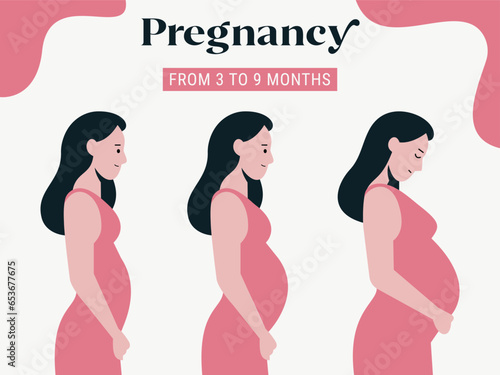 Pregnant woman design over white background, vector illustration