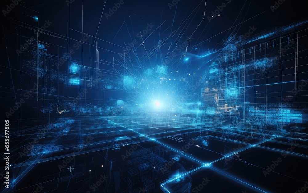 Future technology, smart digital communities, beautiful features with stunning lines, generative AI Future technology, smart digital communities, beautiful features with stunning lines, generative AI