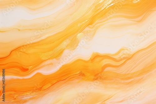 Pastel orange and golden or yellow liquid marble watercolor background