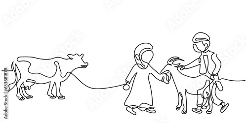 sacrificial animals for eid ul adha line art