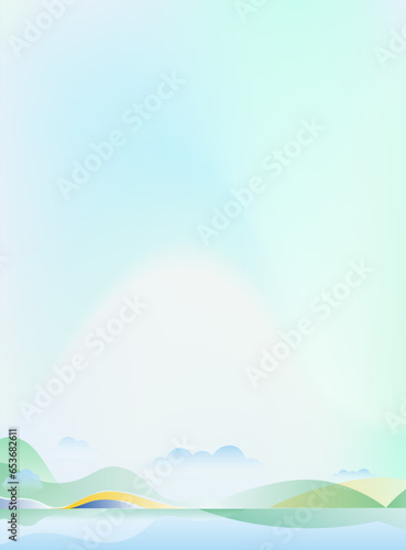 青い海と山を背景にした風景