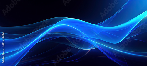 Vibrant blue abstract pattern with curved neon lines, evoking urban nightlife ambiance.