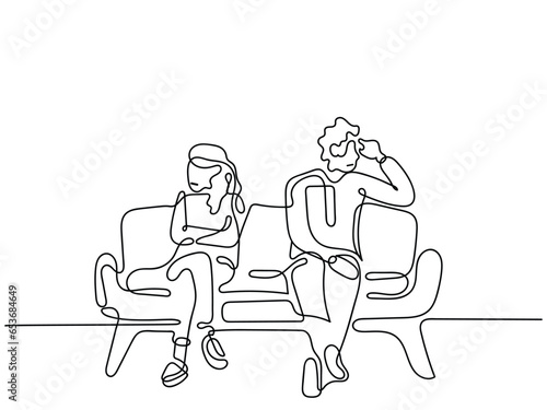 troubled marriage vector line art