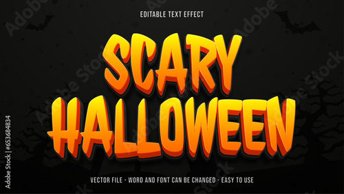 Editable text effect scary halloween theme