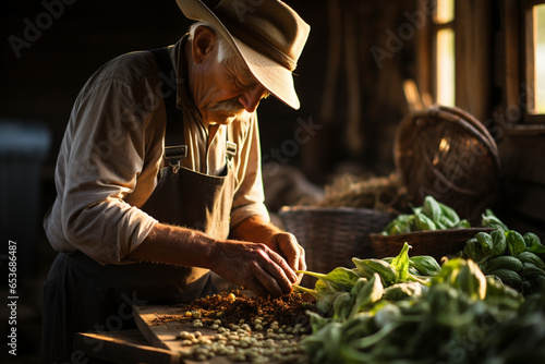 Old Farmer, Old Farmhouse - Work To Do - Generative AI