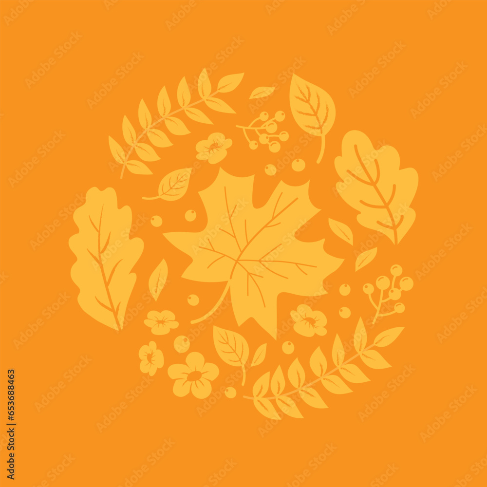 vector illustration of autumn leaves for cards, backgrounds