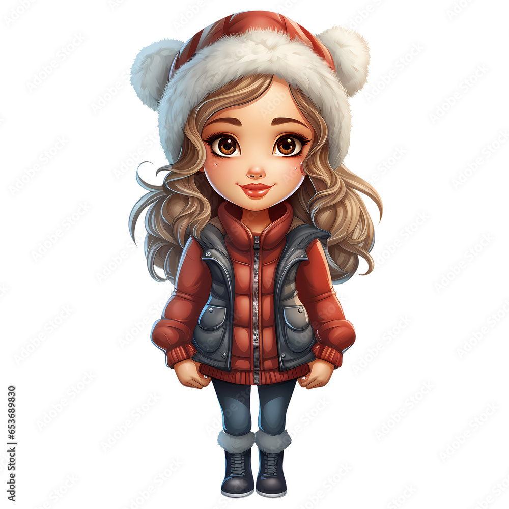 Christmas Girl Character Clipart Illustration Christmas Girl Character Clipart Illustration