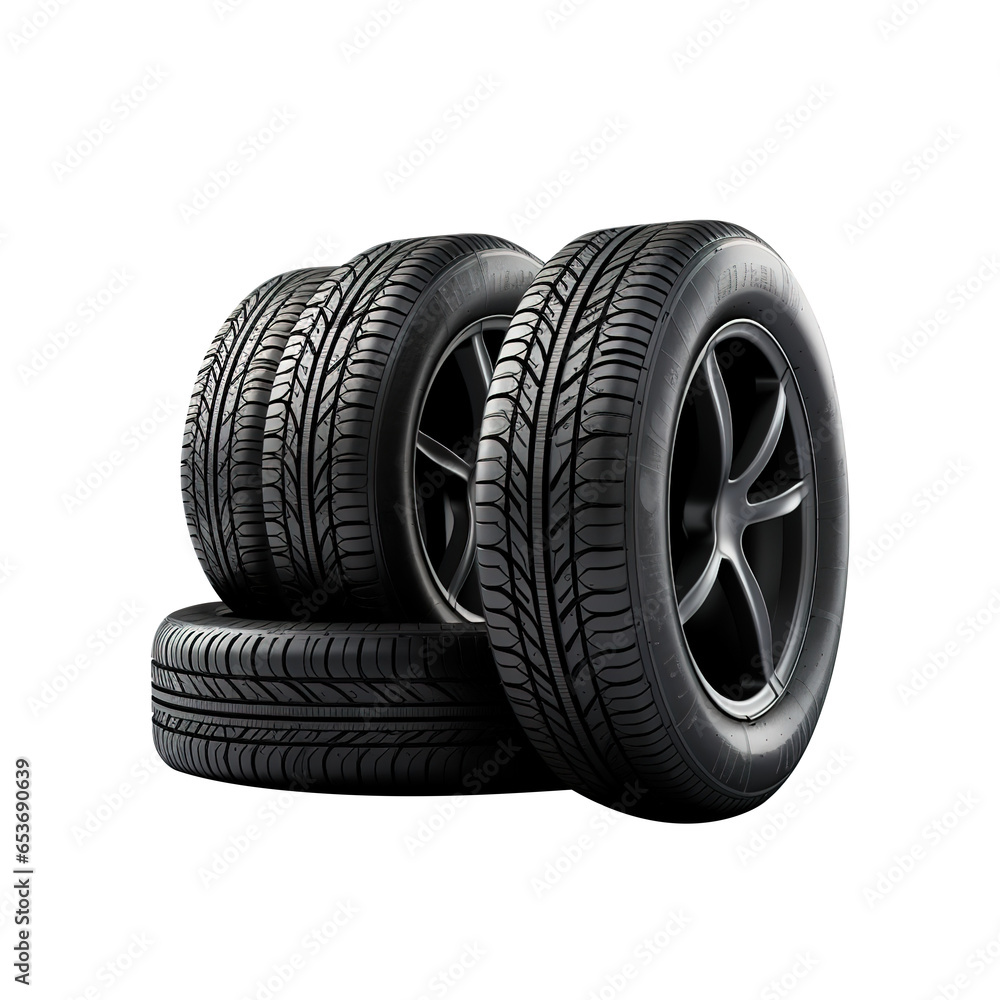 stack of tires isolated on transparent background Remove png, Clipping Path
