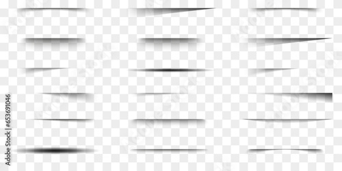 Realistic shadow template collection in a transparent background. Set of realistic round shadow and shadow effect. Realistic shadows for poster, business card, banner