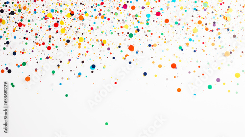 Confetti, white background. Modified Generative Ai image.