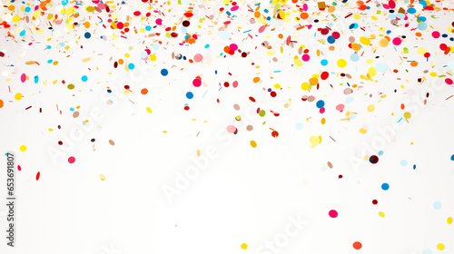 Confetti, white background. Modified Generative Ai image.