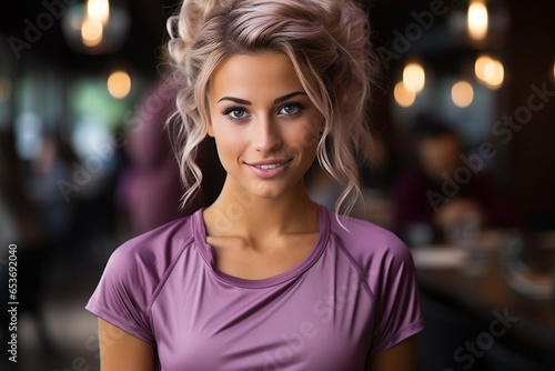 Portrait Of A Blonde Smiling Woman - Generative AI