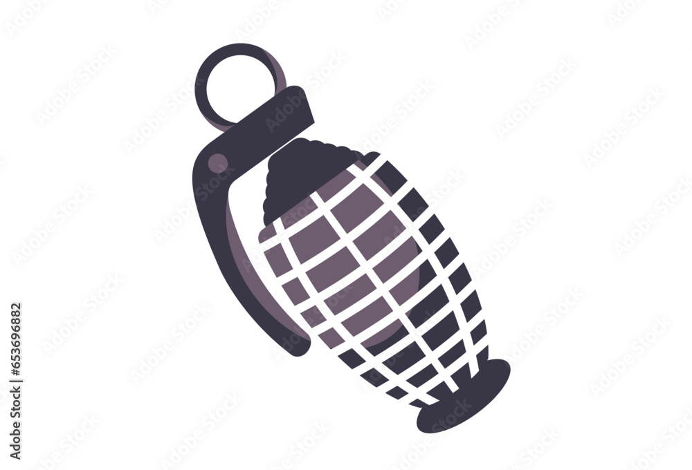 Naklejka premium Grenade icon, is a vector illustration, very simple and minimalistic. With this Grenade militaria icon you can use it for various needs. Whether for promotional needs or equipment army