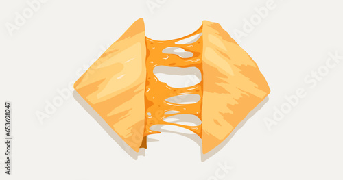 bread with melted cheese spread. toast