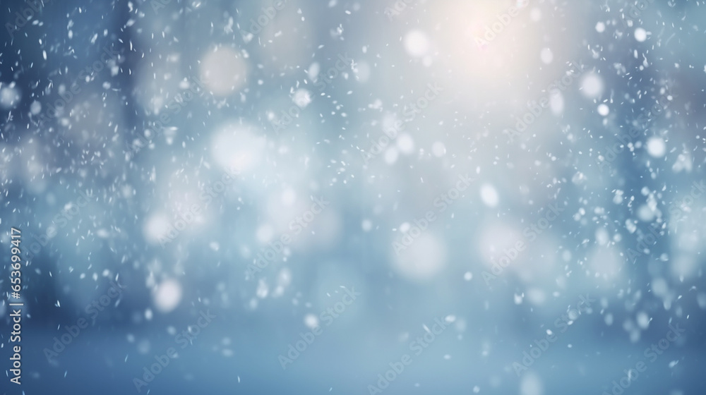 Winter background with falling snow. AI Generated
