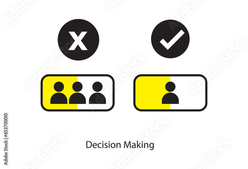 icon representing decision making and various aspects related to it. It symbolizes responsibility, personality strengths, characteristics, and the concept of soft skills. These elements are connected 