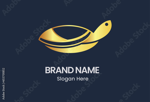 The logo design features a turtle or sea tortoise, symbolizing the ocean, and incorporates an upward arrow to represent success and growth. a turtle logo design that serves as inspiration and is prese